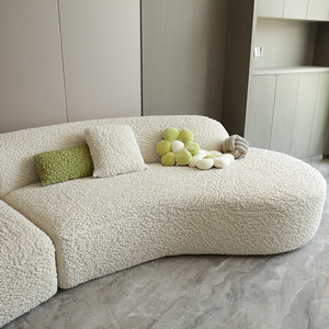 侘寂风弧形沙发套异形沙发套罩定制定做不规则贵妃沙发套全包圆弧