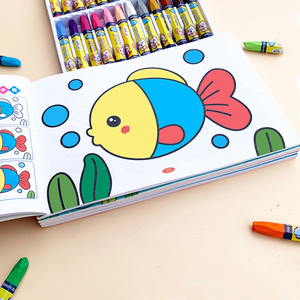 儿童画画本宝宝涂色绘本书2-3-6岁幼儿园涂鸦填色图画绘画册套装