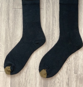 金脚趾金线条上班通勤日本正装商务袜中长筒棉袜性感绅士黑袜控