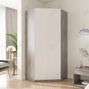 定制家用卧室实木衣橱平开门小户型现代简约多功能省空间转角衣柜