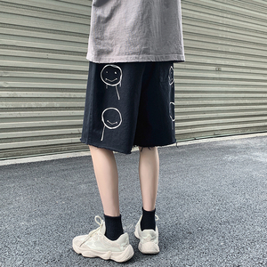 夏季韩版运动大码宽松休闲男士青年学生aj1椰子鞋搭配五分短裤子