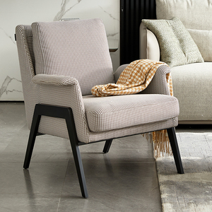 现代简约单人沙发椅阳台单椅轻奢书房休闲椅别墅设计师客厅老虎椅