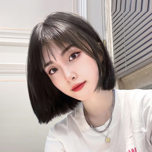 假发女短发真发全真人发波波头自然全头套2022年新款时尚假发套