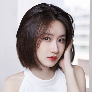 假发真发全真人发偏分短发女时尚发型自然全头套式中长女士假发套