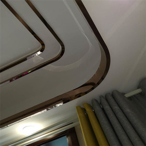 不锈钢线条吊顶装修条弧形圆形u型收边条金色圆弧圆角天花装饰条