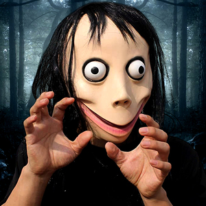 万圣节头套姑获鸟面具momo面具道具假发化妆舞会鬼屋道具面罩头罩