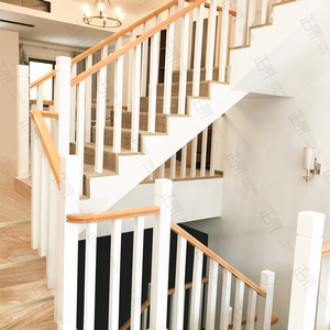 重庆楼梯扶手现代简约楼梯栏杆实木家用定制木质欧式别墅楼梯护栏
