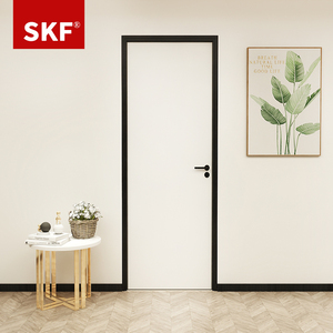 简约白色平板门 黑色窄边框门 烤漆门套装门卧室 定制实木复合门