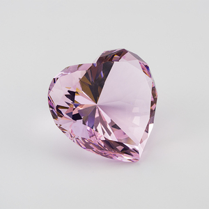 心形粉色水晶钻石玻璃创意摆件情侣礼物新婚纪念生日礼品刻字包邮