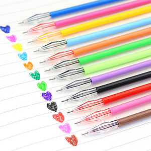 韩国 创意文具彩色钻石头水笔替芯0.5mm清新中性笔笔芯 12色批发