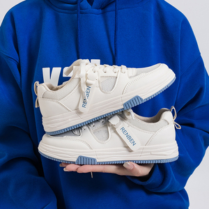 人本女鞋小白鞋夏天新款网面透气学生低帮休闲鞋薄款平底运动鞋子