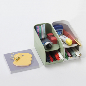 韩国文具tale简约商务办公创意双层桌面笔盒文具品杂物整理收纳盒