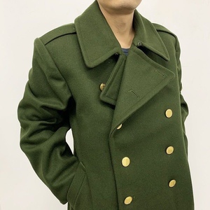 老式87式军绿色呢子大衣斜插兜老款长大衣羊毛呢子冬季款加厚大衣