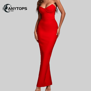 红色长裙礼服高级感法式红裙抹胸敬酒服新娘订婚礼服平时可穿轻奢