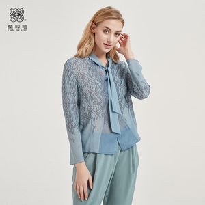 兰丝绘女装2020夏季新款桑蚕丝长袖衬衫女士原创设计衬衣17093