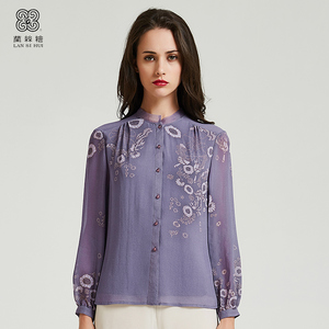 兰丝绘女装旗舰店天猫兰丝绘女装旗舰店春夏款新款荷叶领印花轻盈