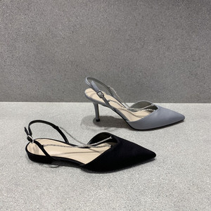 小ck女鞋charles&keith新款ck1—70900271时尚链条水钻尖头女凉鞋