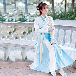 古代宋制衣服仙女明制汉服女全套超仙原创古风武侠古装斜襟秋冬款