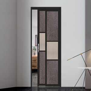 tb243778510淘宝折叠门推拉开放式厨房移门窄边玻璃隔断厕所吊轨pd