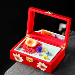 创意火锅盘子化妆盒餐具意境菜餐具网红位上水果盘饭店高级感餐盘