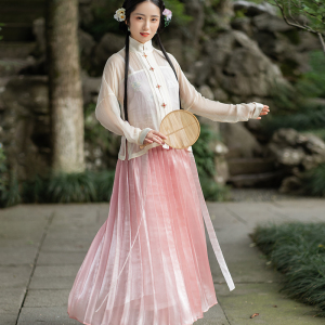 一片式半身百褶裙汉服下裙