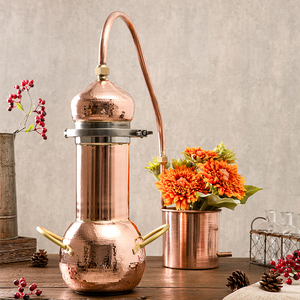 铜制蒸馏器鲜花纯露机手工紫铜蒸馏锅家用小型古法精油蒸馏设备