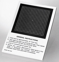 amsler表(阿姆斯勒方格表)检查 黄斑异常 视网膜问题