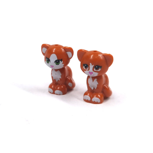 小颗粒积木宠物兼容乐高11602拼插组装moc积木猫咪小花猫坐立动物