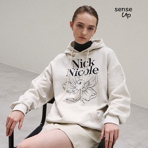 SENSEUP22秋韩国正品NICK&NICOLE设计师品牌字母印花连帽卫衣