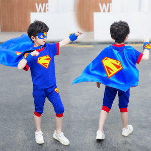 超人衣服儿童幼儿园男童角色扮演动漫套装六一表演服装走秀演出服