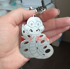 卡通蛇钥匙扣 线切割激光加工cad线条平面图纸金属挂件diy创意dxf