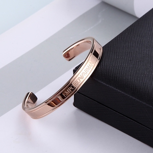 armani 阿玛尼情侣手镯18k玫瑰金男女学生手环开口新年情人节礼物