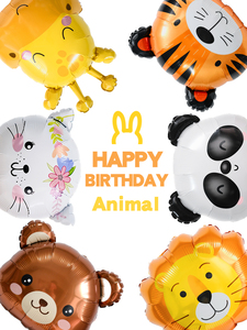 大头动物气球 宝生日棕熊长颈鹿布置儿童周岁ins装饰兔子布置用品