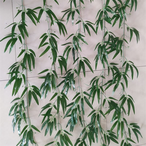 仿真竹叶 假竹叶装饰2米长树叶绿叶子藤条塑料吊顶缠绕花藤条植物