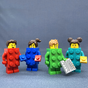 lego 乐高正品 人仔 抽抽乐 积木男孩红 积木女孩蓝 绿色砖块男孩