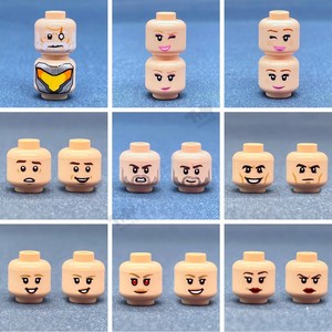 lego乐高零配件肉色人仔头脑袋 双面表情 超级英雄蜘蛛侠美国队长