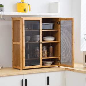 碗柜家用厨房桌面放碗橱柜简易灶台面出租房多功能收纳储置物柜子