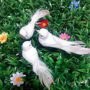 White Doves Feather Foam Artificial Lover Peace Pigeons Bird