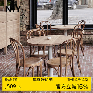 桌椅餐椅户外咖啡椅子日式木质凳子木桌西餐厅中古复古靠背椅实木