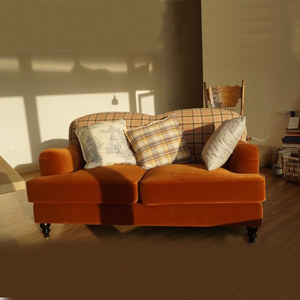 橘色布艺沙发组合