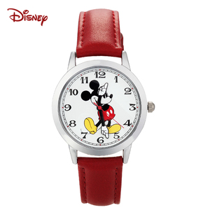 品质迪士尼学生手表米奇表盘个性手指指针儿童手表皮带款石英表