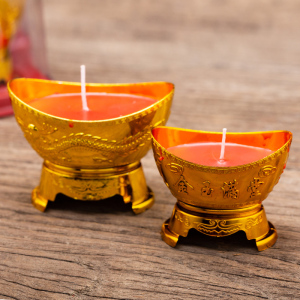 无烟元宝蜡烛供佛前拜神供奉寺庙拜佛酥油灯佛堂佛教用品蜡烛香烛