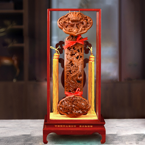 如意大摆件桃木镇宅招财开业贺礼品客厅玄关办公室酒柜装工艺品