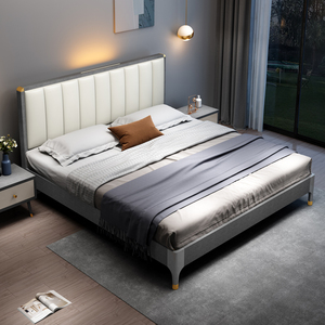 北欧实木床现代简约一米八双人床主卧2021年新款1.5m储物大床婚床