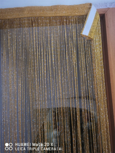 魔术贴加密银丝门帘自粘成品流苏金色线帘客厅卧室装饰隔断帘窗帘