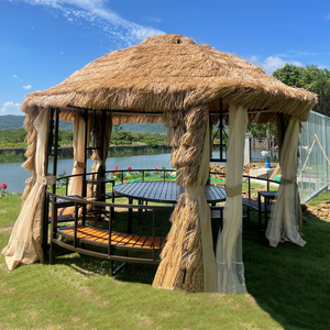 户外凉亭农家乐民宿圆形茅草亭景区农庄仿真毛草亭休闲稻草茶水亭