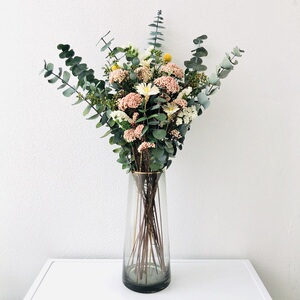 森系大花束70真尤加利叶永生花干甜粉菊北欧风电视柜装饰拍照道具