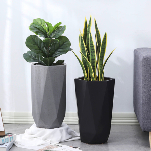 欧式高筒高花盆陶瓷大号种树超大客厅落地创意天堂鸟虎皮兰专用盆