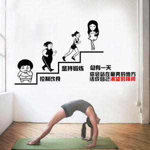 减肥馆健身房励志文字墙贴运动瘦身房瑜伽馆墙面装饰激励标语贴纸