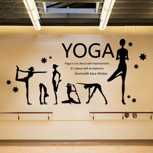 瑜伽体式墙贴纸健身房舞蹈教室培训班布置瑜伽馆墙面装饰品墙贴画